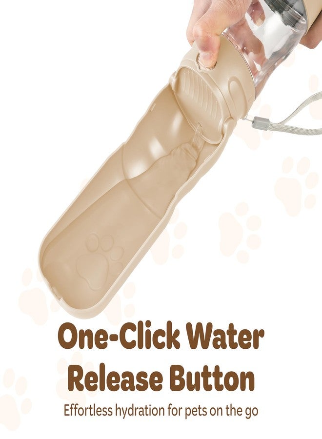 desired tools Portable Pet Food and Water Dispenser, 2 in 1 Cat & Small Dog Water Bottle & Food Container, Lightweight, BPA Free Pet Water Bottle Traveling Essentials for Walking & Hiking (Khaki, 13oz) - Image 4